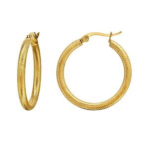 14K Gold Stainless Steel Hoops with French Lock 30mm